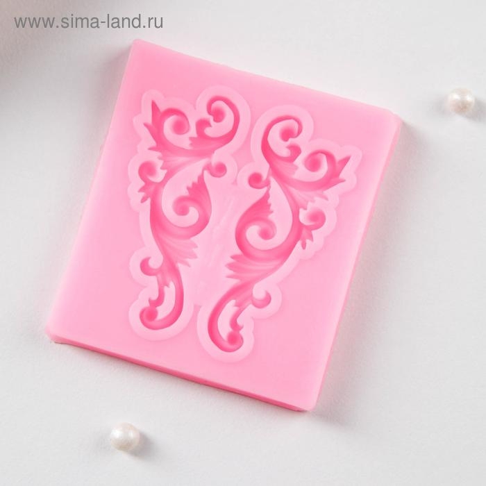 Молд Доляна &laquo;Лепнина&raquo;, силикон, 5&times;5,5 см, цвет розовый