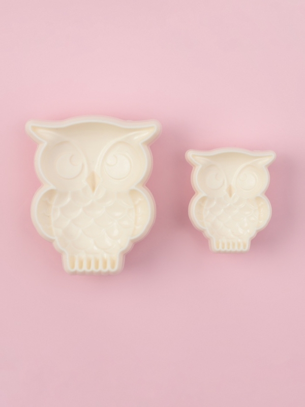 Печати для теста и мастики Доляна &laquo;Совушка&raquo;, набор 2 шт, пластик, молочные