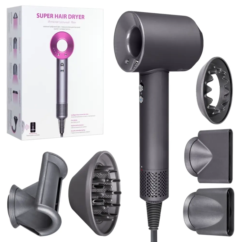 Набор фен SUPER HAIR DRYER Серый