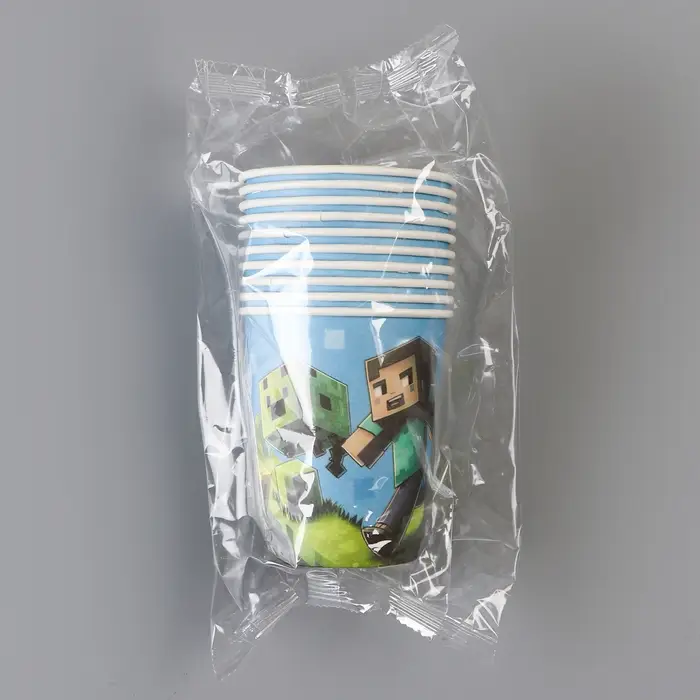 Стакан одноразовый бумажный &laquo;Пиксели&raquo;, 250 мл