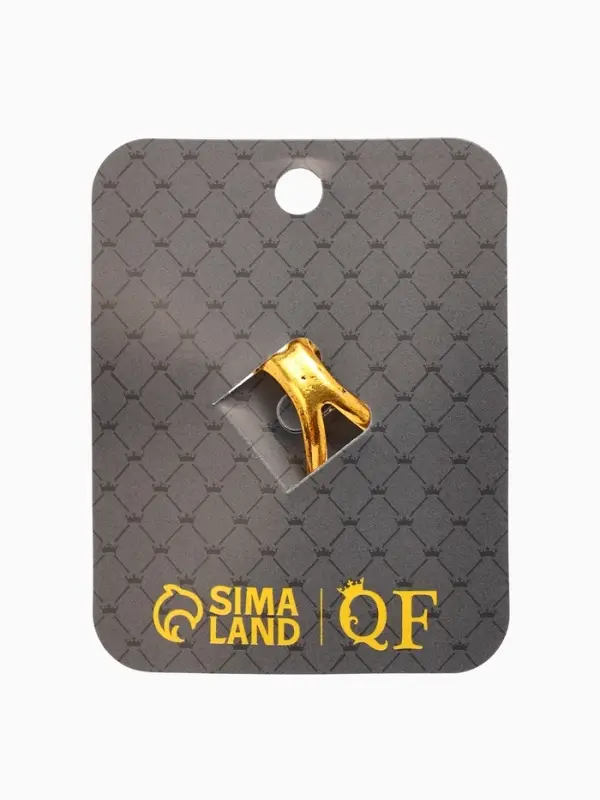 Кольцо для платка "Цветок Хризантема", цвет белый в чернёном золоте