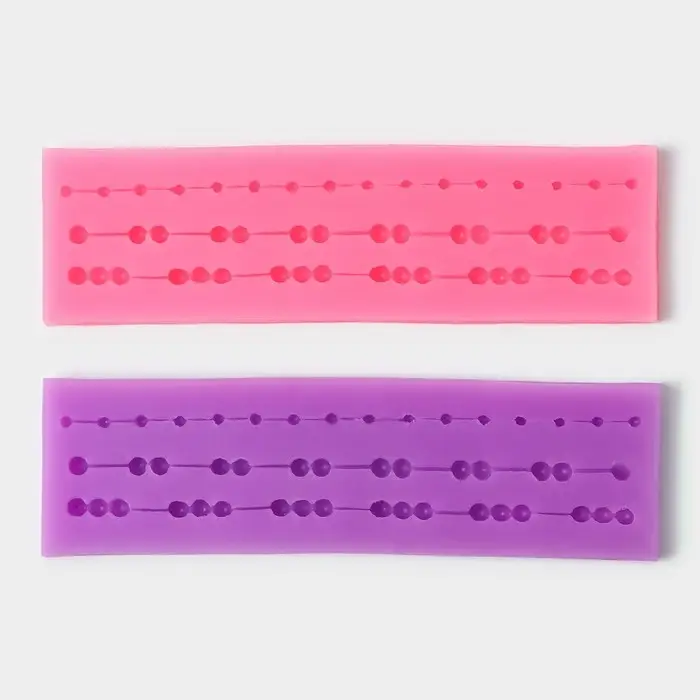 Молд &laquo;Бусы&raquo;, силикон, 15.5&times;4.5&times;1.3 см, розовый