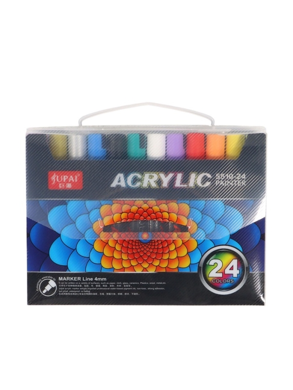 Набор маркеров акриловых 24 цвета, пулевидный наконечник 4мм