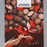 Пакет "Конфеты , полиэтиленовый с вырубной ручкой 30х40 см, 60 мкм