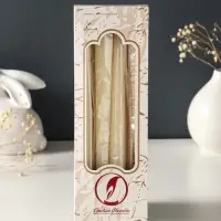 Набор свечей античных, 2,3х 24,5 см, 5 ч, 55 г, 4 штуки, слоновая кость