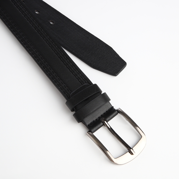 Ремень мужской &laquo;Великан&raquo;, ширина 4 см, винт, пряжка металл, цвет чёрный