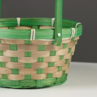 Корзина плетеная, бамбук, 21х21х10/24 см, зеленая