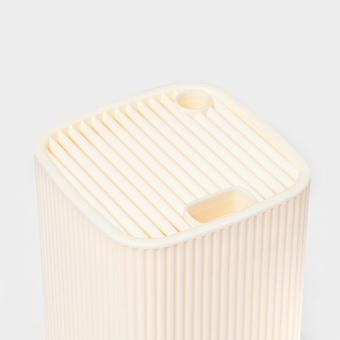 Подставка для ножей Доляна &laquo;Loft&raquo;, 11&times;11&times;22 см, пластик, бежевый