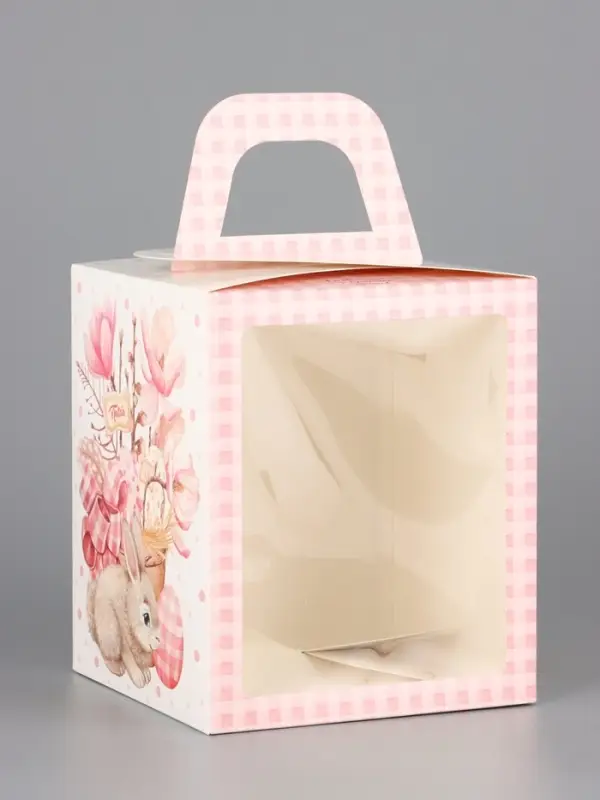 Коробка подарочная пасхальная с окном &laquo;Пасхальный букет&raquo; 15&times;15&times;18 см