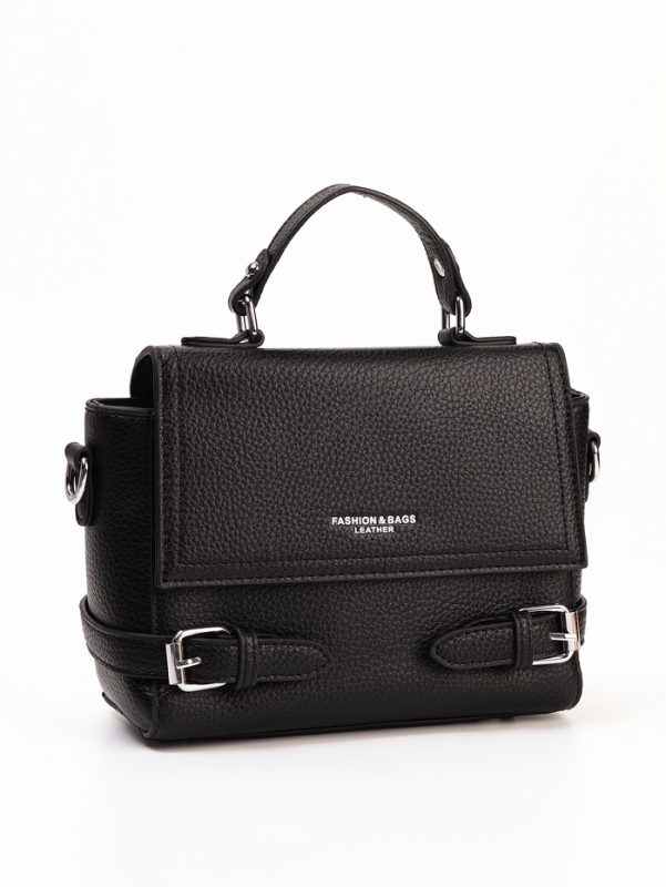 Сумка женская, 22*11*17, отд на молнии, длин ремень, черный