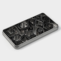 Формы для печенья Доляна &laquo;Ассорти&raquo;, набор 30 шт., в кейсе, нержавеющая сталь, серебристый