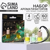 Ароматизаторы в машину &laquo;С новым счастьем&raquo;, ваниль, дыня, яблоко (набор 3 шт)