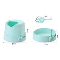 Туалет для кошек закрытый 47 x 47 x 35 см, бирюзовый Туалет для кошек закрытый 47 x 47 x 35 см, бирюзовый