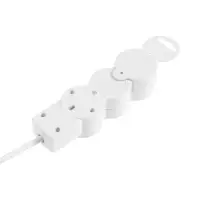 Удлинитель бытовой В приДАЧУ, 3 гнезда, 1,5м, 10 А, 2200 вт, ПВС 2&times;0,75мм2, без заземления, белый 10