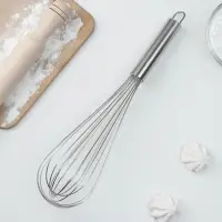 Венчик для взбивания KONFINETTA &laquo;Сильвер&raquo;, струна 1,3 мм, 37&times;8&times;8 см, цвет серебристый