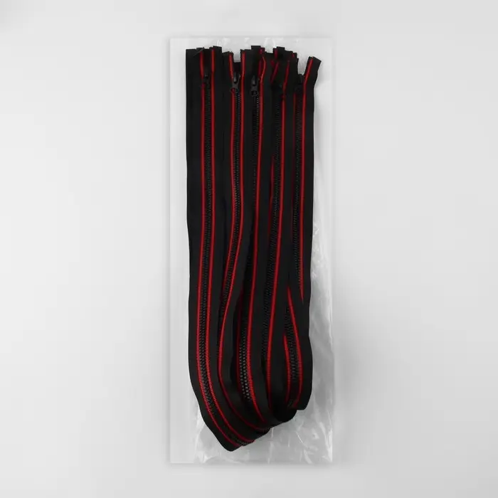 Молния &laquo;Трактор&raquo;, №5, разъёмная, замок автомат, 70 см, чёрная, красная