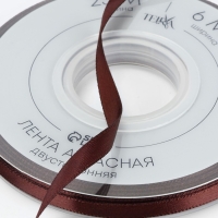 Лента атласная двухсторонняя №0850 6мм*25&plusmn;1м орехово-коричневый TR