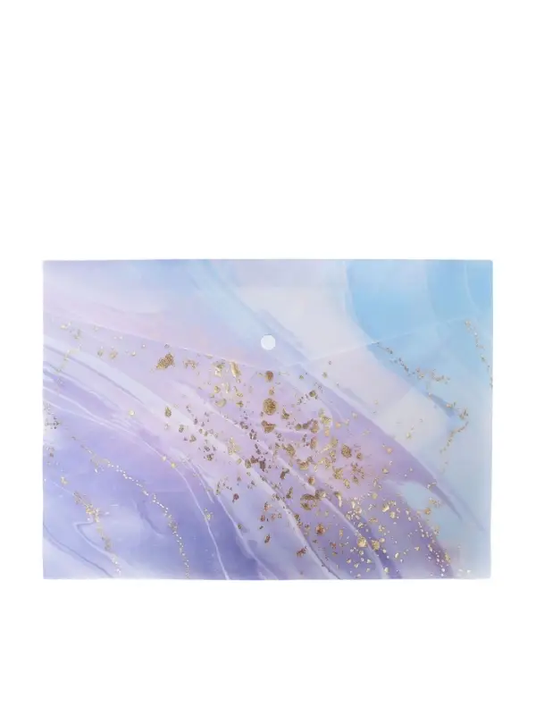 Папка-конверт на кнопке формат А4 180мкр блестящая МИКС Мрамор с золотом (штрихкод на штуке)   10843