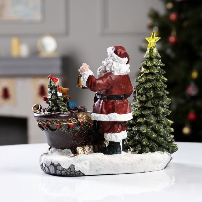 Фигура светодиодная Фигура светодиодная "Новогодние сани с подарками" 25х18см, 17LED, ААx3(не в компл), USB, RGB