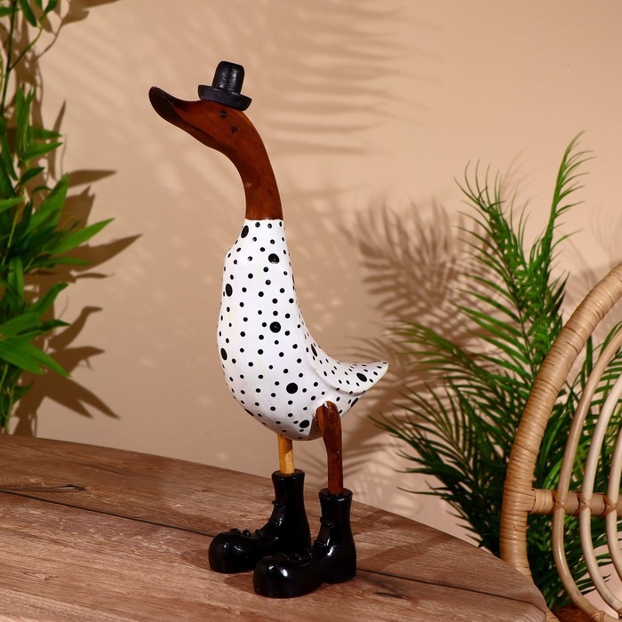 Сувенир "Утка ч/б" дерево 45 см