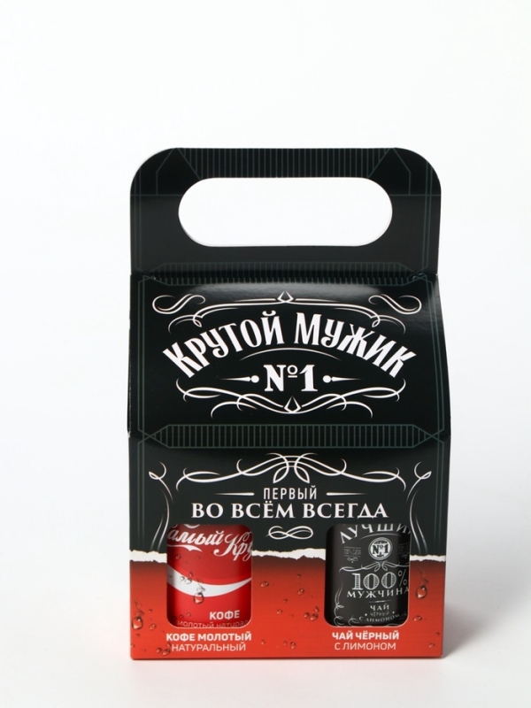 Набор: чай 50 г и кофе 100 г "Крутой мужик"