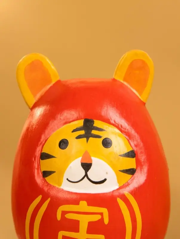 Деревянная кукла кокеши "Тигренок" цв. красный, 6х6х9 см