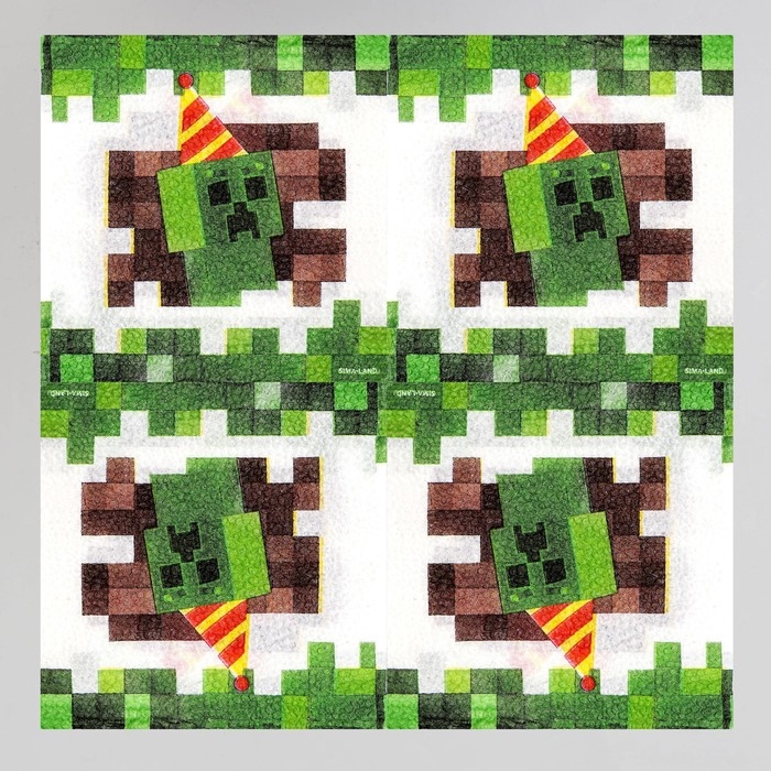 Салфетки бумажные &laquo;Пиксели&raquo;, 24х24 см, 20 шт