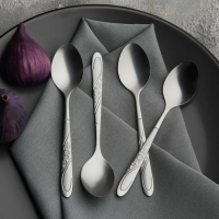 Набор ложек чайных из нержавеющей стали Доляна &laquo;Антураж&raquo;, длина 15 см, 6 шт, цвет серебряный