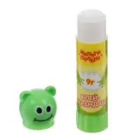 Клей-карандаш PVP 9 г Мульти-Пульти "Зверята: Свинка, Лягушка, Белый медведь", колпачок в форме животного