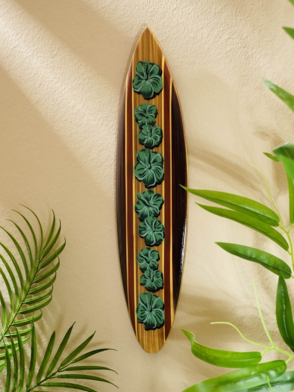 Панно "Доска для сёрфа "Клевер" дерево 40х11 см