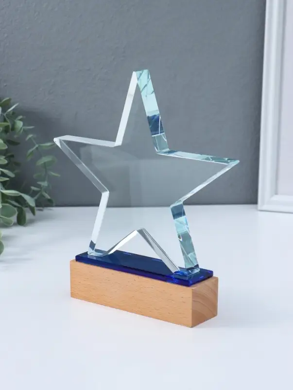 Стела наградная "Звезда" подставка 14х4 см звезда 20,5х18,5 см 3,5х20,5х22,5 см