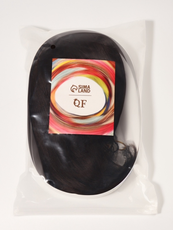 Парик искусственный, с чёлкой, имитация кожи, 30 см, цвет каштановый