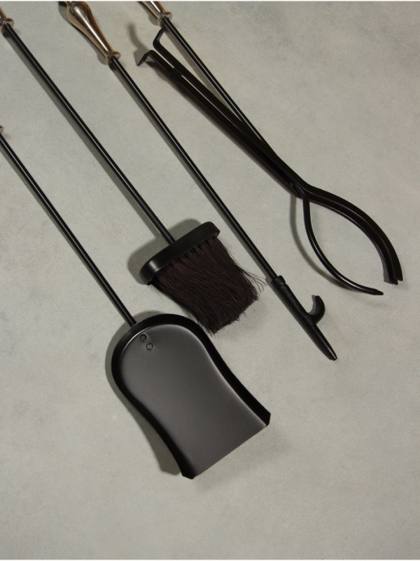 Каминный набор "Отдых" сталь, 4 предмета, 15х15х66 см