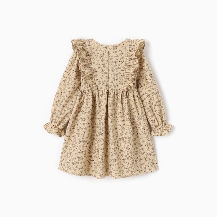 Платье для девочки MINAKU: Cotton collection цвет бежевый, рост 122 см