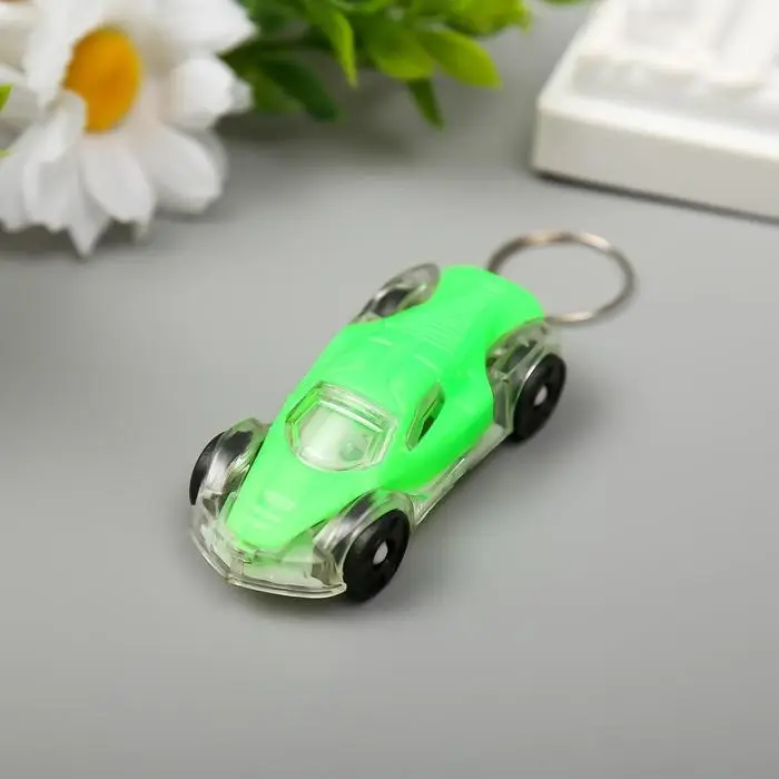 Фонарик брелок для ключей на кольце &laquo;Машина-болид&raquo;, мигает, 6.5&times;1.8&times;2.8 см, МИКС