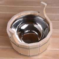 Шайка-таз из липы, 5 л, нержавеющая вставка Шайка-таз из липы, 5 л, нержавеющая вставка