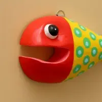 Панно "Рыба-хищник" дерево 20х12х4 см, цв. разноцветный