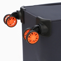 Чемодан 28", Текст, 47*31*78, отд на молнии, код замок, 4 колеса, т.серый