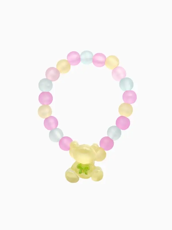 Браслет детский Выбражулька &laquo;Мишка&raquo;, d=6 см. бусины, разноцветный