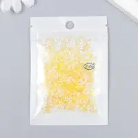 Бисер стекло 12/0 "Прозрачный. Цветная серединка. Жёлтый" 10 гр