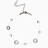 Браслет на леске "Капля росы", цвет былй в серебре