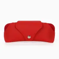 Футляр для очков , 16*3*6,3 см, кнопка, красный