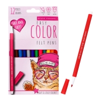 Фломастеры 12цв BrunoVisconti EASYCOLOR, пласт, шестигран, в карт коробке Фломастеры 12цв BrunoVisconti EASYCOLOR, пласт, шестигран, в карт коробке