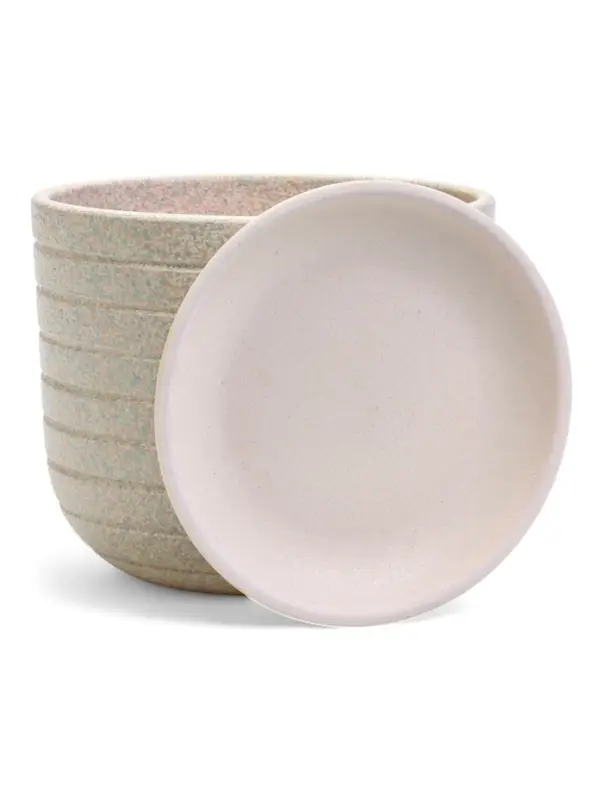 Горшок цветочный  с поддоном 1,6 л, белый керамика "Пряности" (М)