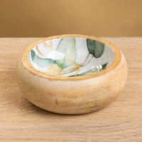 Набор розеток на подносе "Листья" (3 шт) дерево манго 33,5х13х6,5 см