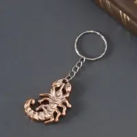 Брелок пластик под металл "Скорпион" золото 4х2,6 см