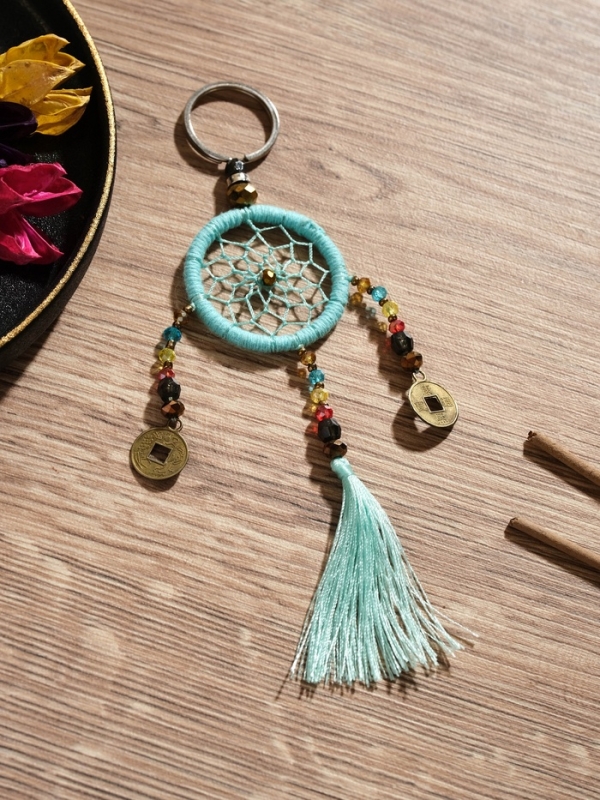 Брелок "Ловец снов" 4х15 см. мятный