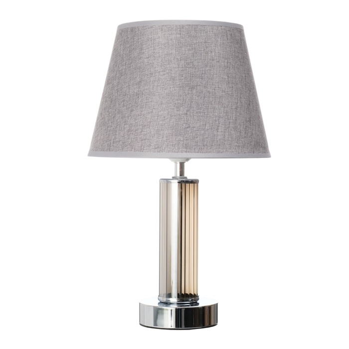 Лампа настольная "Арабеска" 1х40Вт Е27 хром/серый 22х22х36см