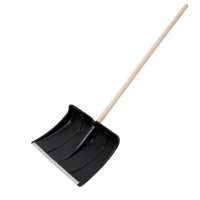 Лопата для уборки снега, пластиковый ковш 480 &times; 360 мм, оцинкованная планка, деревянный черенок