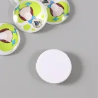 Кабошон стекло для творчества "Круг. Олуша" 3х3 см